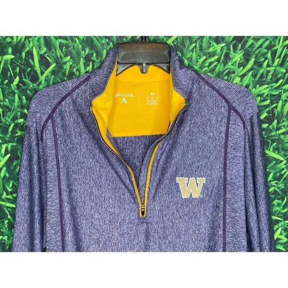 University of Washington Huskies Purple Antigua Men’s Small 1/4 Zip Pullover - Picture 2 of 4